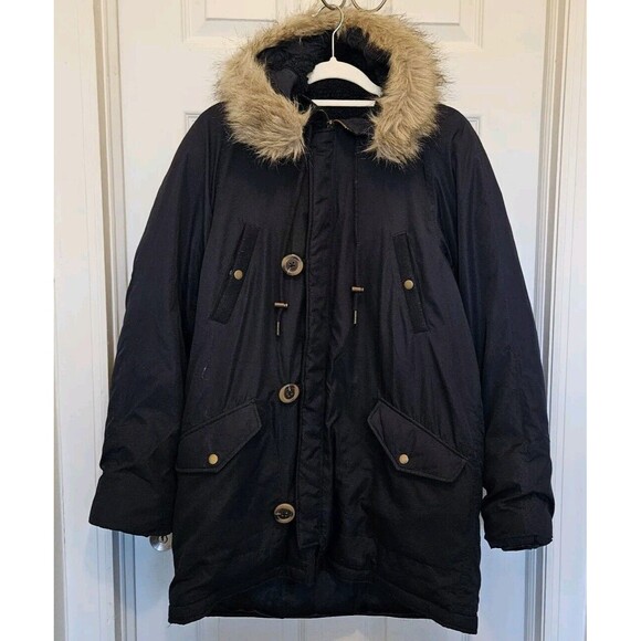 J.Crew Other - J. Crew Nordic Parka Men's Blue Hooded Faux Fur-lined hood Medium